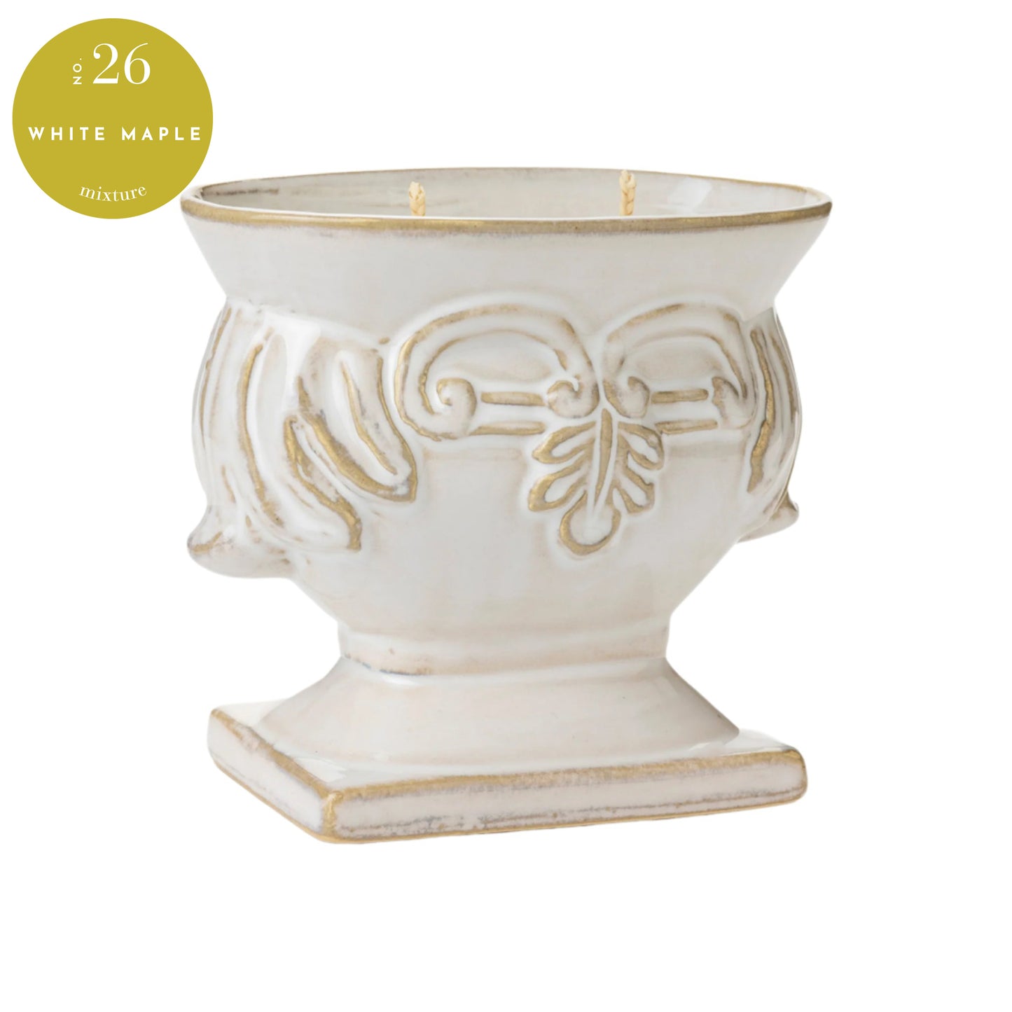 Ceramic Urn Candle - White Maple
