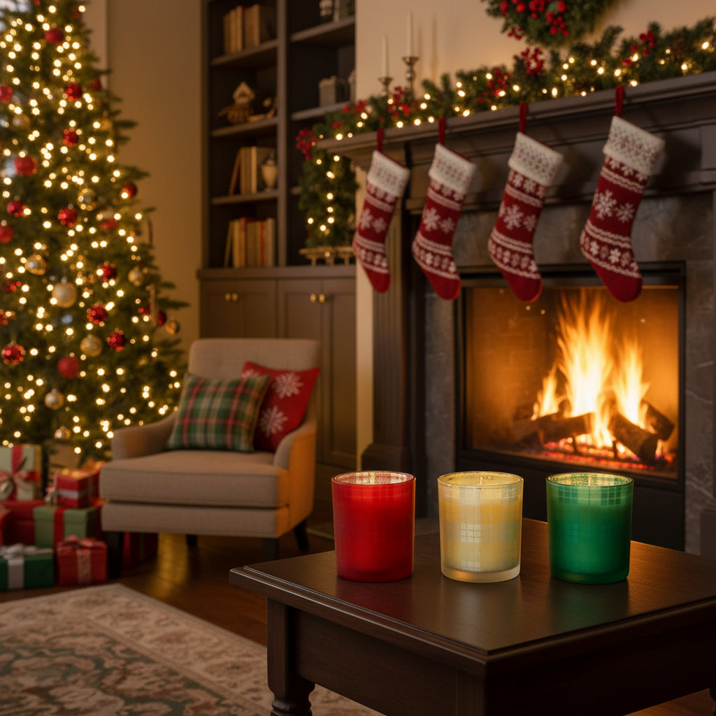 Holiday Flannel Candle