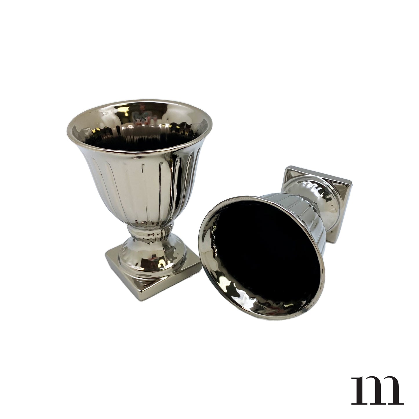 Metallic Glazed Silver Trophy