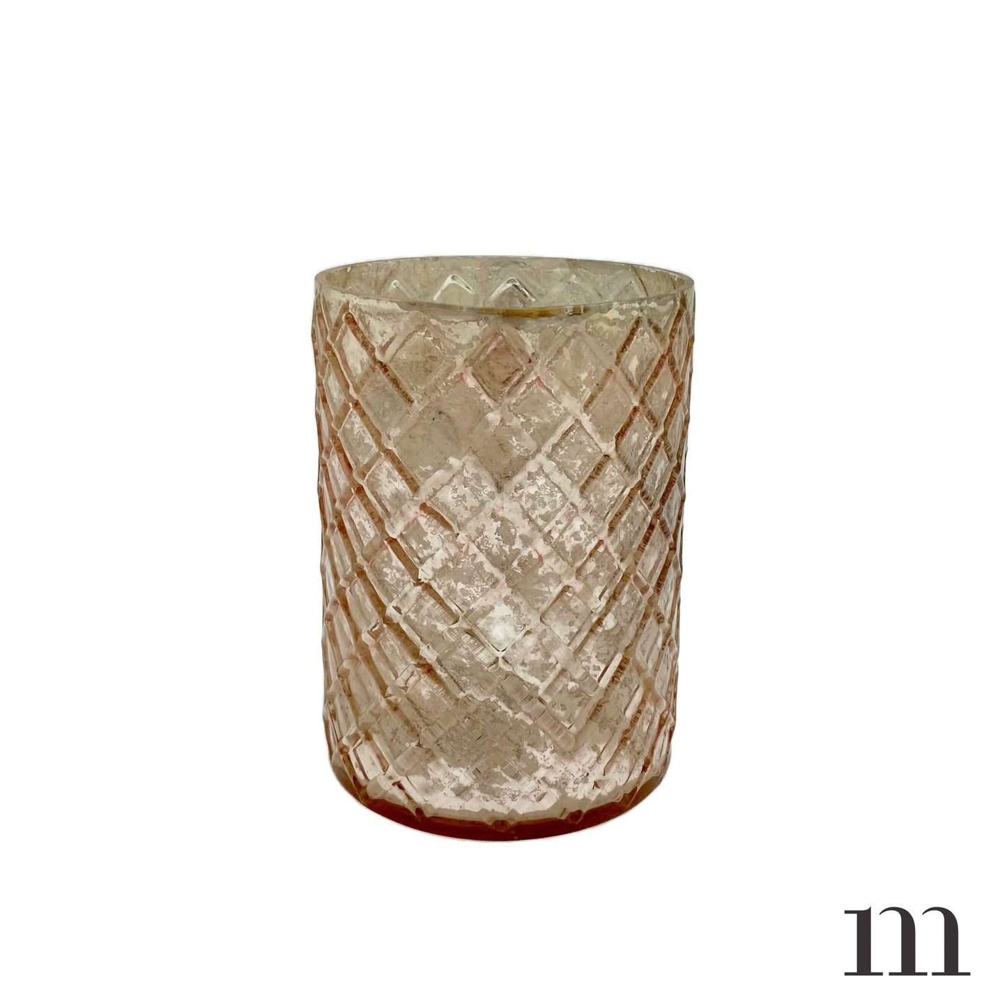 Metallic Dusty-Rose Glass Containers