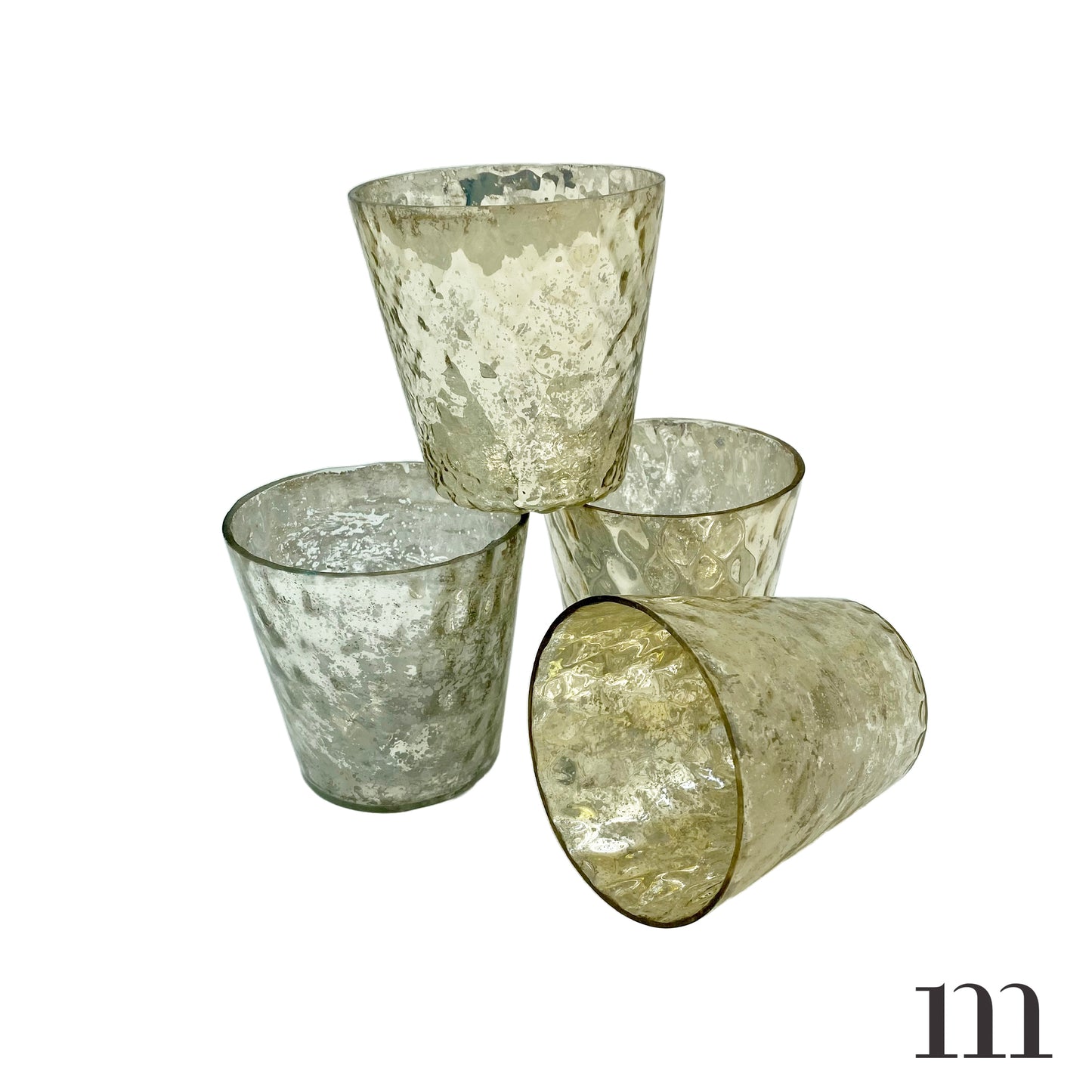 Silver Mercury Glass Container