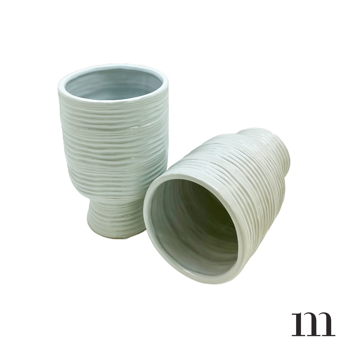 White Ribbed Container