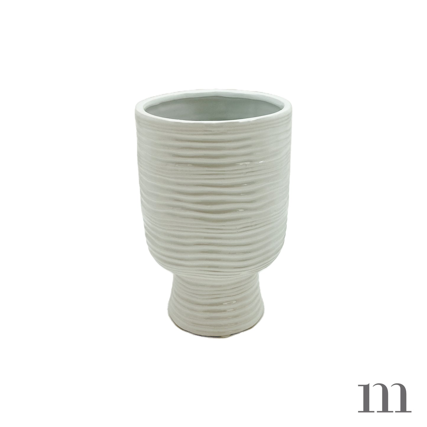 White Ribbed Container