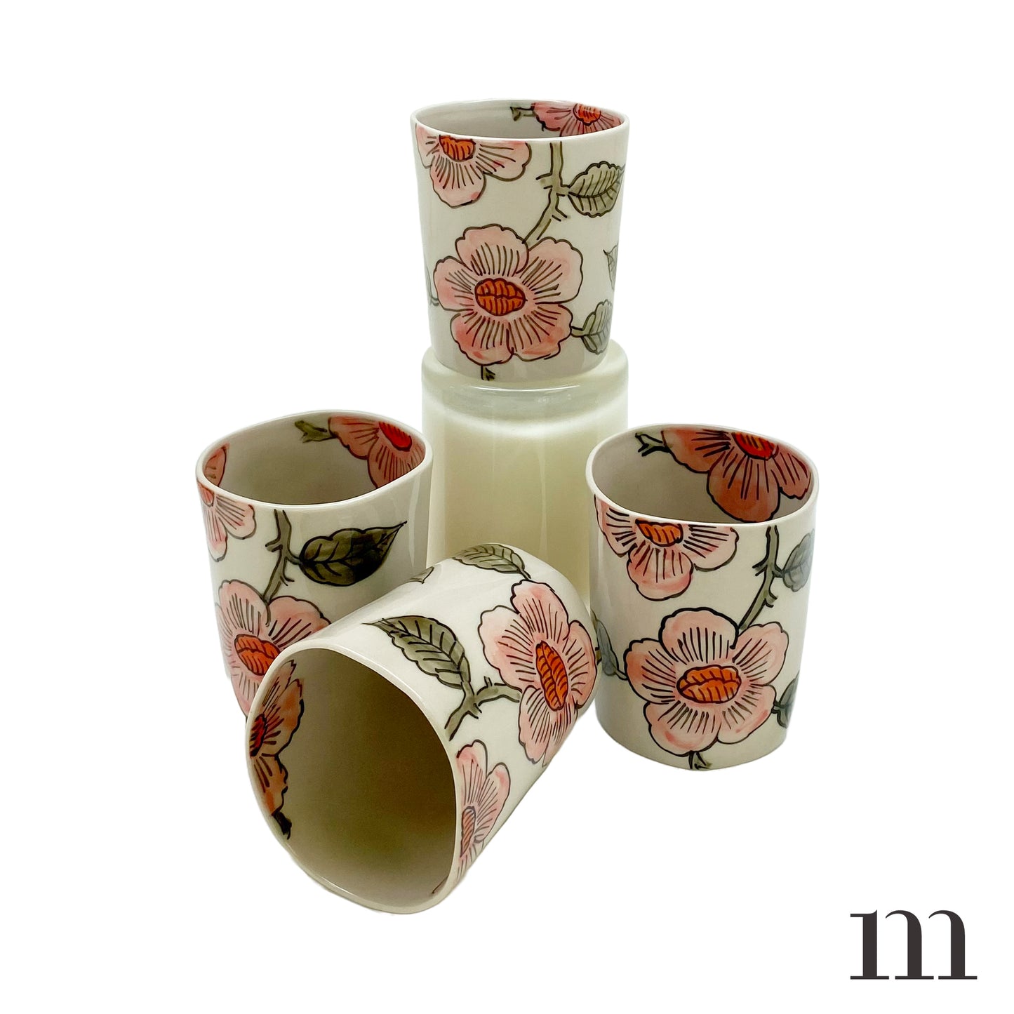 Printed Flower Tumblers