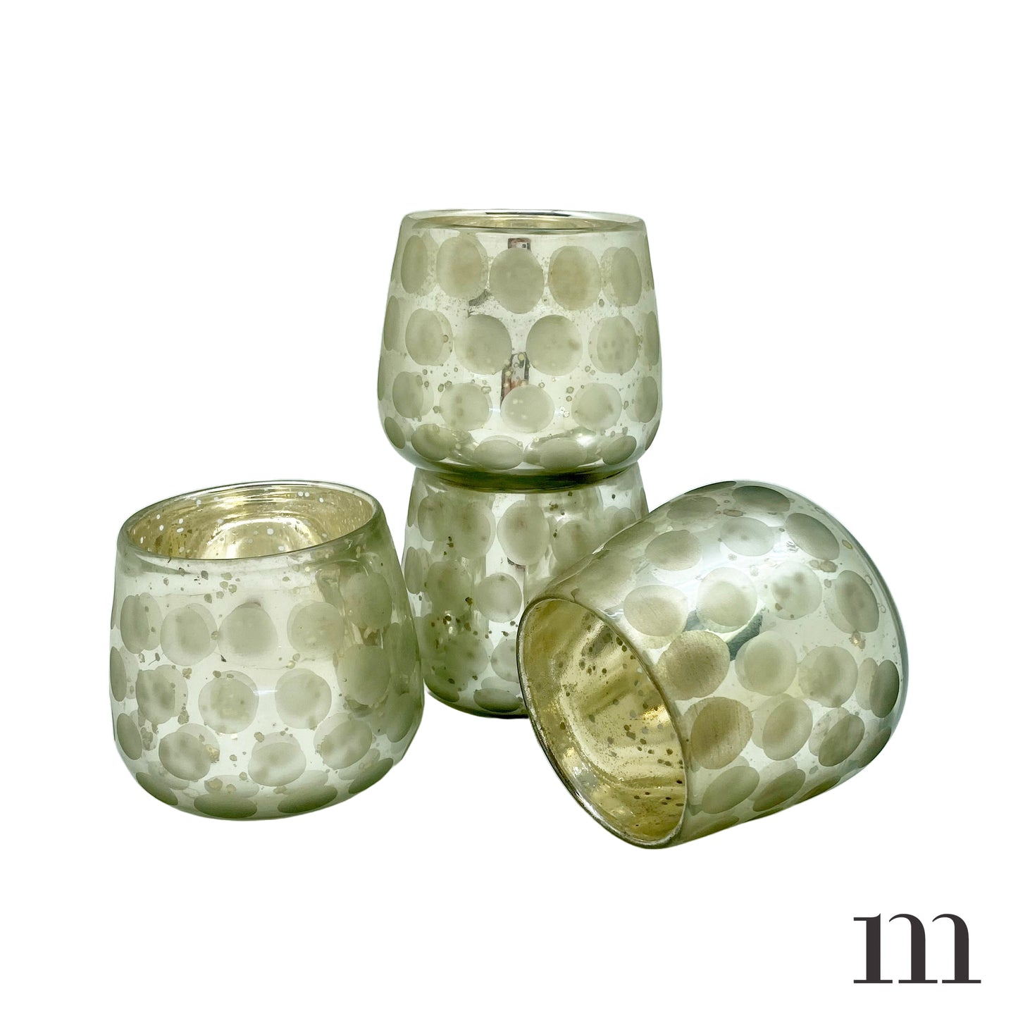 Polka-Dot Metallic Containers