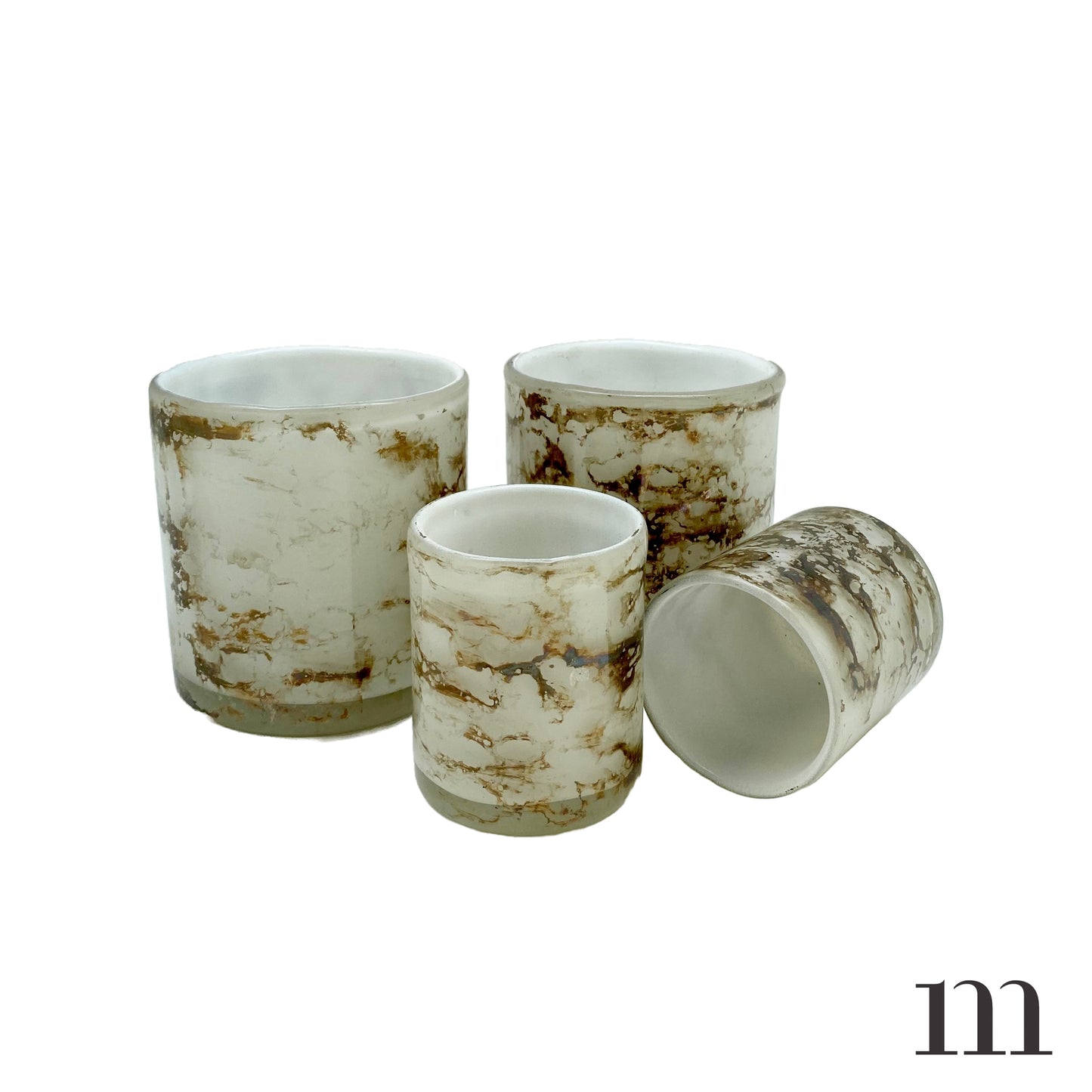Oil-Sheen Glass Container Pair