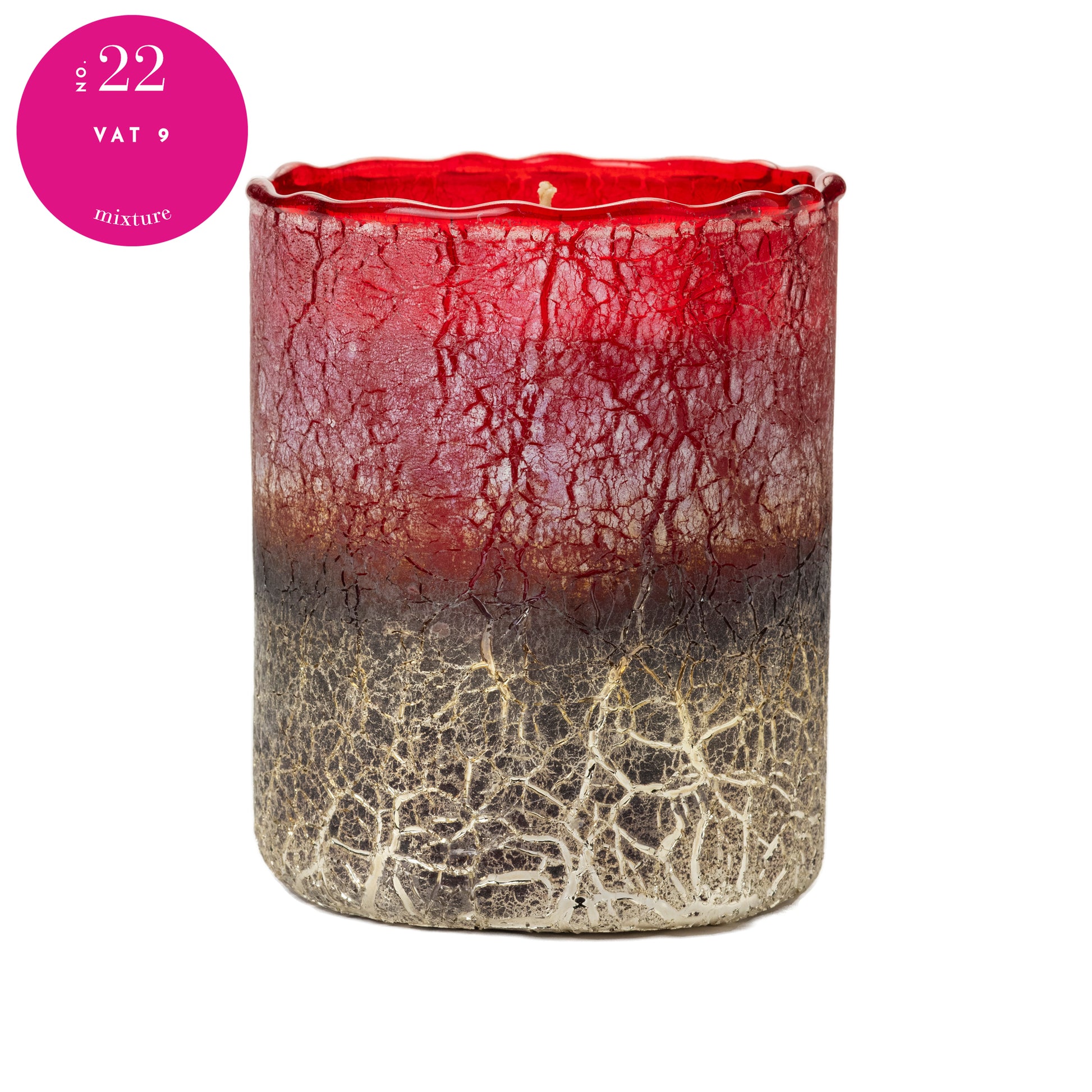 Medium Red Crackle Candle Vat 9 Mixture