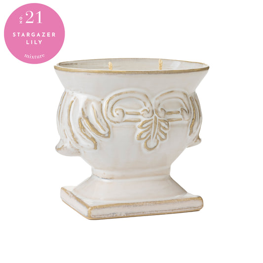 Ceramic Urn Candle - Stargazer Lily
