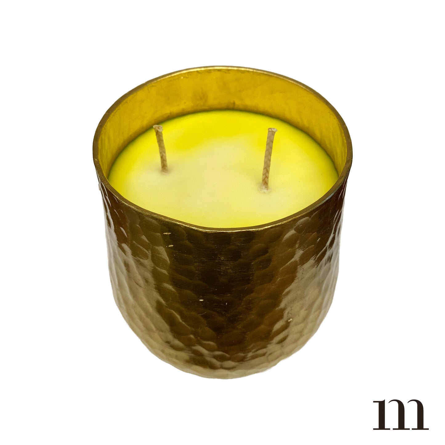 Gold Hammered Metal Candle