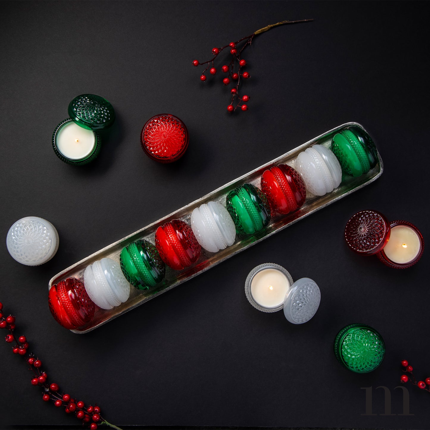 Holiday Macaroon Candle Gift Box